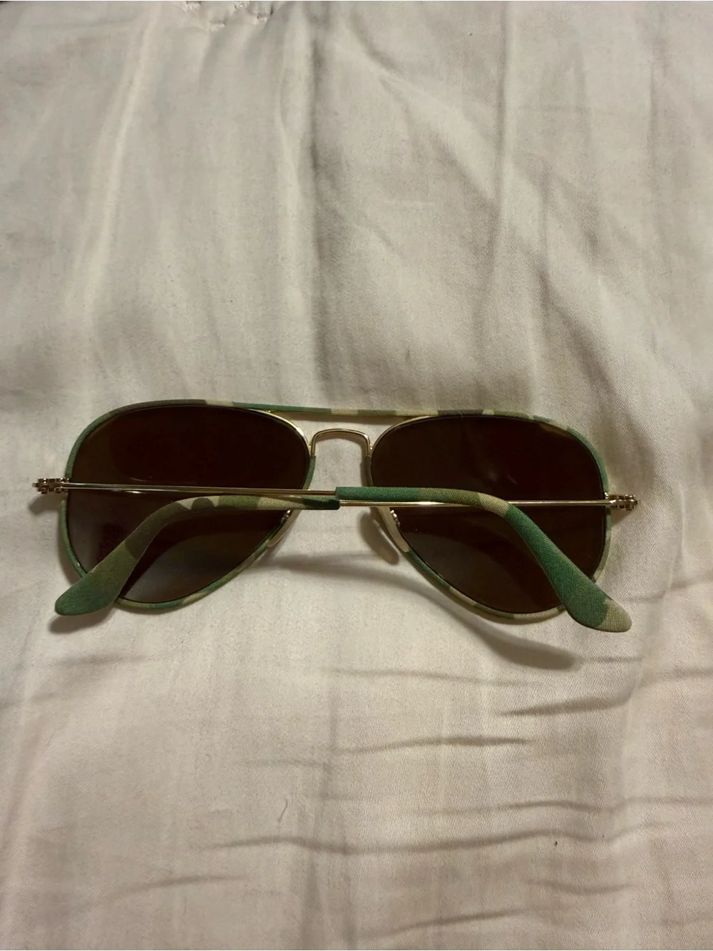 Youth Ray-Ban Aviator Sunglasses Gold Frame with Brown Lenses Camo print